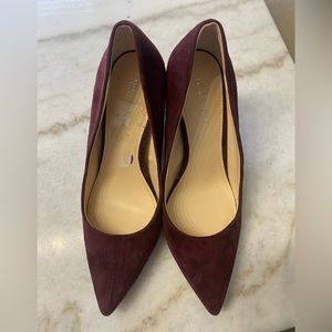 Plum colored Nine West suede heels